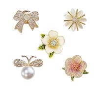 COACOM 5 Morceaux De Broche pour Femmes, Broche Simple Et Polyvalente, Broche en Strass Élée, Boutons De Fixation De Vêtements, Accessoires De Vêtements.