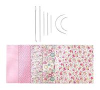 COACOM 5 Morceaux De Tissu Imprimé, 7 Morceaux D'Aiguille À Grands Yeux, Confortable Et Respirant, Tissu Floral Coupé, Accessoires De Tissu De Couture Bricolage, 50 * 50Cm.