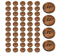 COACOM 50 Morceaux De Boutons en Bois, Accessoires De Vêtements, Matériaux De Couture, Boutons Simples Rétro, Adaptés Aux Chemises, Pulls Et Manteaux.