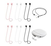 COACOM 6 Cordes Anti-Perte De Casque en Silicone Et 1 Sac De Rangement, 55 Cm De Long, Antidérapant Et Perdu, Adapté Au Sport Et Aux Voyages.