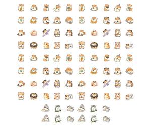 COACOM 92 Autocollants De Hamster, Animaux De Dessins Animés Mignons, Autocorats D'Album Esthétiques Amusants, Décoration De Skateboard De Valise De Bricolage.