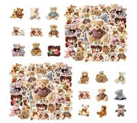 COACOM 92 Little Bear Stickers, Creative Cartoon Animals, Cute Scrapbook Stickers, DIY Water Cup Notebook Décoration Artisanale Auto-Adhésive.