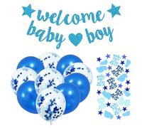 COACOM Bannière 1 Pièce, 10 Ballons Et 15G Confettis, Décorations De Fête pour Bébés, Fournitures De Décoration De Fête, Accessoires De Décoration De Fête.