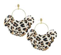 COACOM Boucles d'oreilles À Imprimé Léopard De Style Rétro, Design Créatif À La Mode et Polyvalent