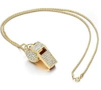 COACOM Chaîne De Pipe en Or 1 Pièce, Pendentif De Pipe 1 Pièce, Chaîne en Strass Exquise, Porte-Clés De Voiture, Cadeau D'Arbitre Sportif.