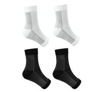 COACOM Chaussettes de sport 2 paires, chaussettes de compression orthopédiques, chaussettes sans orteils, bandages de cheville, chaussettes de compression anti-fatigue pour le soutien de la cheville