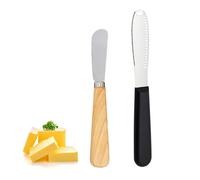 COACOM Couteau À Beurre De 1 Morceau Dentelé Et 1 Pièce À Poignée en Bois Couteau À Beurre, Outils De Cuisson, Gadgets De Cuisine, Couteau À Beurre en Acier Inoxydable.
