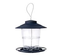 COACOM Distributeur de nourriture pour oiseaux suspendu résistant aux écureuils, cage à oiseaux extensible avec plateau pour nourrir, 1 400 grammes de capacité, bleu royal