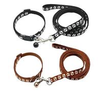 COACOM Ensemble De 4 Laisses pour Animaux De Compagnie, Laisse D'Empreinte, Collier De Sonnerie Réglable, Collier De Chat Durable, Fournitures D'Activités pour Animaux De Compagnie en Plein Air.