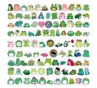 COACOM Lot de 100 autocollants grenouille mignons, motif de dessin animé, cahier, tasse à eau, décoration de valise, convient pour les cadeaux autocollants pour garçons, filles et adultes