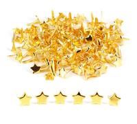COACOM Lot de 100 mini clous en forme d'étoile dorées, en forme d'étoile, clips de fixation en métal pour bricolage (14 mm)