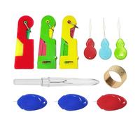 COACOM Lot de 11 enfile-aiguilles, accessoires de point de croix, crochet, outil d'enfilage portable, aiguille à coudre auto-enfileante, convient pour la couture à la main, la broderie, les travaux