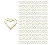 COACOM Lot de 120 trombones en forme de cœur pour décoration de mariage, cartes postales, trombones dorés pour documents, organisation du papier (or rose, doré), 25 mm * 23 mm