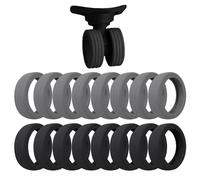 COACOM Lot de 16 housses de roues de bagages silencieuses en silicone pour roues de coffre (noir, gris), noir, breite : 15 cm, moderne, noir, breite : 15, noir, Breite: 15 Zentimeter, Moderne