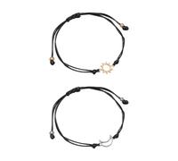 COACOM Lot de 2 Bracelets d'Amitié Avec Cartes, Soleil et Lune, d'Engagement, Accessoires Pour les Mains, Corde Tressée Réglable, Créativité Personnalisée, 12 Centimètres
