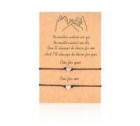 COACOM Lot de 2 bracelets tressés en forme de cœur - Remplissage de sacs de fête - Bracelets de couple réglables - Bijoux personnalisés simples - Ensemble de bracelets d'amitié - Convient pour les