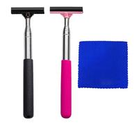 COACOM Lot de 2 essuie-glaces de rétroviseur de voiture avec 1 chiffon de nettoyage, nettoyeur de rétroviseur rétractable, essuie-glace de voiture, mini accessoires de voiture pour différents