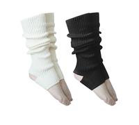 COACOM Lot de 2 paires de chaussettes thermiques d'hiver pour femme - Blanc - Convient pour le patinage de ballet, Blanc., taille unique