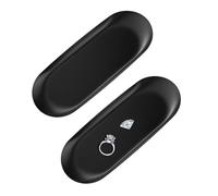 COACOM Lot de 2 Plateaux Décoratifs en Acier Inoxydable - Rangement de Bureau Noir - Pour Bijoux, Collations, Fruits