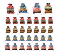 COACOM Lot de 28 petits sacs en corde de coton, sacs en toile de jute, petits sacs en tissu, sacs cadeaux, sacs en tissu cordon de serrage, sacs à bijoux, adaptés bijoux, cadeaux et sacs (10 x 14