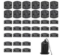COACOM Lot de 36 Housses de Sommier à Lattes en Plastique - Avec Sac de Rangement, 24 Supports Latéraux, 12 Supports de Rail Central - Accessoires pour Lit Simple, Double, King