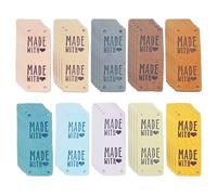 COACOM Lot de 50 Étiquettes Faites à la Main, Pratiques à Coudre pour Personnaliser, Uniques en Cuir pour Vêtements et Décorations