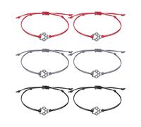 COACOM Pack De 6 Bracelets Empreintes De Pattes, Bracelet Tressé, Bracelet Créatif, Bracelet Multifonction Simple, Bracelet Réglable