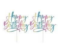 COACOM Plugins d'anniversaire De 2 Pièces, Décorations De Gâteaux, Accessoires À Gâteau, Plugins De Décoration Créatifs, Plugins À Gâteau Scintillants.