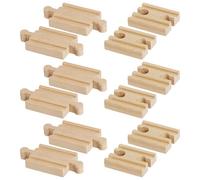 COACOM Train De Piste De Hêtre 12Pcs, Connecteur De Train en Bois Créatif, Piste D'Assemblage De Jouets pour Enfants, Accessoires De Train Amusants.