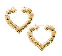 coadipress Boucles d'oreilles créoles triangulaires en bambou pour femme - Super larges - Plaqué or et argent - Style punk et hip-hop - Style rappeur, Zinc, Inconnu