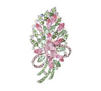 Coadipress Broche grecque en strass rose et vert pour femme, également connue sous le nom de frère, alpha, accessoire de remise de diplôme, Middle, Acier allié et strass, Ce n'est pas une pierre
