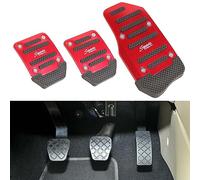 COAECJ Voiture de Pédales Kit pour Ren-auit Twingo, Acier Inoxydable Antidérapant Carburant Frein Repose Pieds Embrayage Pédales, Intérieur Accessoires, Manual Transmission- Red