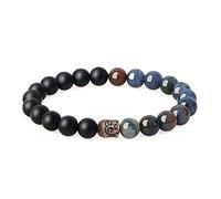 COAI Bracelet à Charms Tête de Bouddha Onyx Mat Dumortiérite Homme Femme