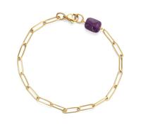COAI Bracelet Acier Inoxydable Plaqué Or, Bracelet Améthyste Femme