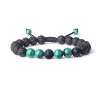 COAI Bracelet Ajustable Pierre de Lave Malachite Unisexe