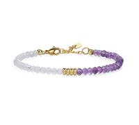 COAI Bracelet Améthyste et Pierre de Lune pour Femme