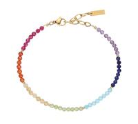 COAI Bracelet Chakra Femme, Bracelet Perle Femme, Chaîne Ajustable Acier Inoxydable Plaqué Or
