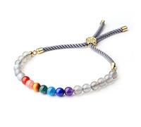 COAI Bracelet Coulissant Chakra Pierres Semi-Précieuses Labradorite Arbre de Vie Femme