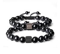 COAI Bracelet en perles de tourmaline noire, Pierre, Tourmaline noire