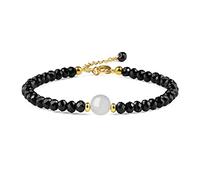 COAI Bracelet Femme Spinelle à Facettes Chaîne Ajustable