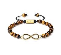 COAI Bracelet Infini Œil de Tigre Marron Cordon Ajustable Homme