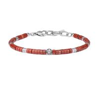 COAI Bracelet Jaspe Rouge Homme, Bracelet Hématite, Charm Fleur de Lis