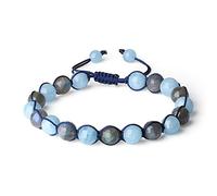 COAI Bracelet Perle Aigue-Marine Labradorite à Facettes Homme Femme