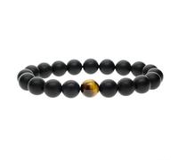 COAI Bracelet Perle Pierres Véritables Onyx Noir Mat Œil de Tigre Marron Homme