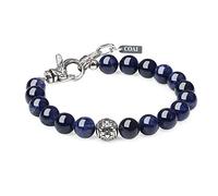 COAI Bracelet Perle Sodalite Charm Fleur de Lis Acier Inoxydable Homme
