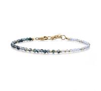 COAI Bracelet Pierre Femme, Bracelet Pierre de Lune/Agate Mousse Femme, Chaîne Or