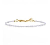 COAI Bracelet Pierre Naturelle Femme | 2mm ou 3mm Bracelet Perles Facettées, 16.5+3cm avec Fermoir Mousqueton en Acier Inoxydable Plaqué Or 18K