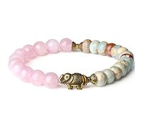 COAI Bracelet Quartz Rose Variscite Éléphant Femme