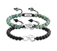 COAI Bracelets Cœur Infini pour Couples, Bracelet Onyx Noir & Turquoise Africaine
