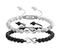 COAI Bracelets Distance Onyx Mat Howlite Signe Infini Cordon Tressé